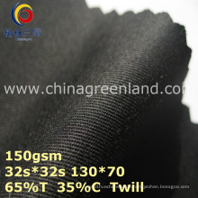 Twill Polyester Baumwollgewebtes schwarzes Gewebe für Garment Cap (GLLML368)